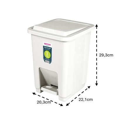 Imagem de Lixeira Plástica 7 Litros com Pedal Cesto de Lixo Bege Banheiro Cozinha - SR2207 Sanremo