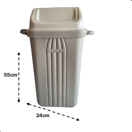 Imagem de Lixeira Plástica Com Tampa Basculante 30L Sanremo
