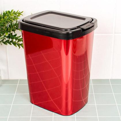 Imagem de Lixeira Plástica Metalizada 9L Abertura Click Arqplast