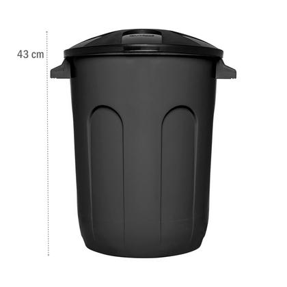 Imagem de Lixeira Preta Cesto De Lixo Grande Cozinha 30 Litros - Jaguar