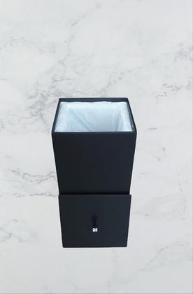 Imagem de Lixeira Preto Fosco Slim lavabo banheiro 3.5 Lt- 13 X 13 X 26