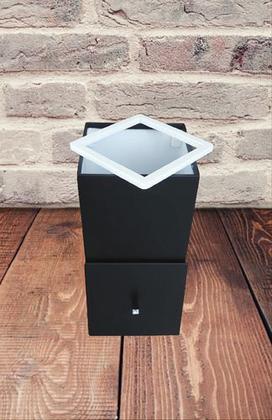 Imagem de Lixeira Preto Fosco Slim lavabo banheiro 3.5 Lt- 13 X 13 X 26