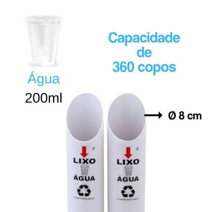 Imagem de Lixeira PVC Copos Reciclavel Descartaveis Duplo Água 200ml
