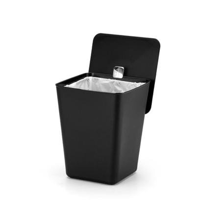 Imagem de Lixeira Quadrada 7 Litros Com Tampa Suporte Para Sacola
