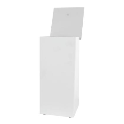 Imagem de Lixeira Quadrada Inox Com Tampa Pintura Eletrostática