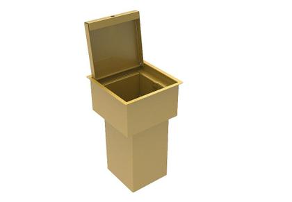 Imagem de Lixeira Quadrada Pintada Dourado 5l P/ Bancada- Tampa Click