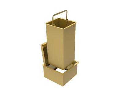 Imagem de Lixeira Quadrada Pintada Dourado 5l P/ Bancada- Tampa Click