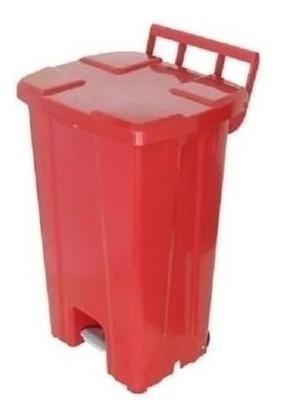Imagem de Lixeira Quadrada Plastica De 100 Litros Com Roda E Pedal