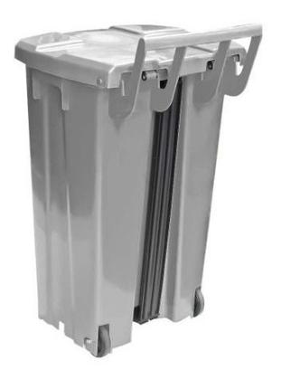Imagem de Lixeira Quadrada Plastica De 100 Litros Com Roda E Pedal