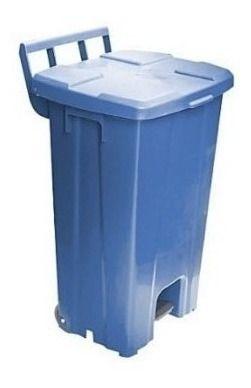 Imagem de Lixeira Quadrada Plastica De 100 Litros Com Roda E Pedal