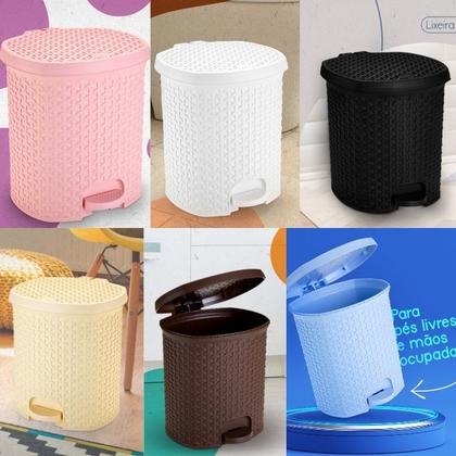 Imagem de Lixeira Rattan com Pedal 6 Litros - Preta