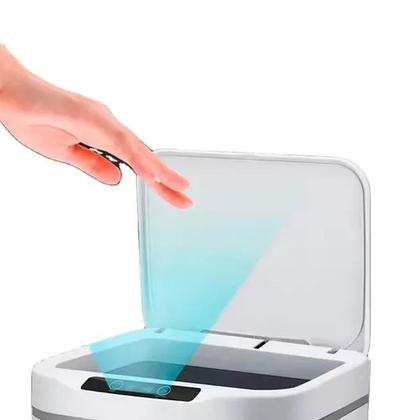 Imagem de Lixeira Recarregável 12L  Abertura Touch com Sensor Automático, Cozinha, Banheiro, Escritório ou Consultório, Branco