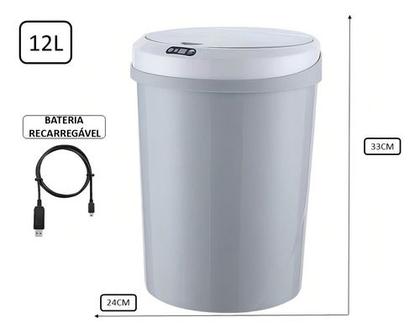Imagem de Lixeira Recarregável Usb 12l Com Sensor De Proximidade