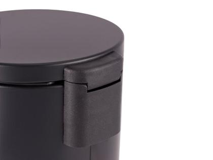 Imagem de Lixeira Redonda com Pedal Multiuso Aço 3 litros - Preto Matte