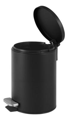 Imagem de Lixeira Redonda com Pedal Multiuso Aço 3 litros - Preto Matte