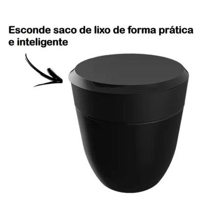 Imagem de Lixeira Redonda Crippa Com Aro Interno 25l Smart S Preto