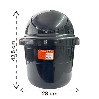 Imagem de Lixeira redonda multiuso 15l com tampa basculante preta 0830