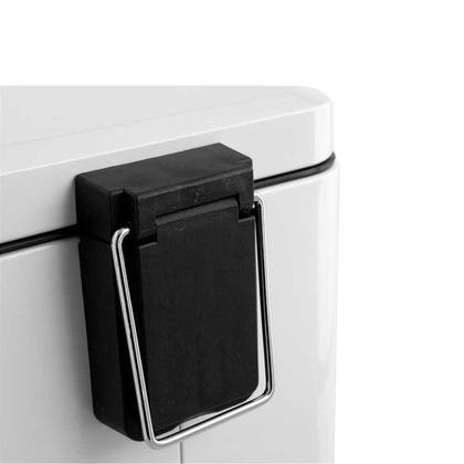 Imagem de Lixeira Retangular 12 Litros Inox Branca Vonder