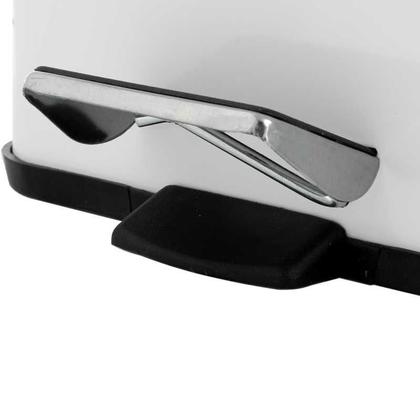 Imagem de Lixeira Retangular 12 Litros Inox Branca Vonder