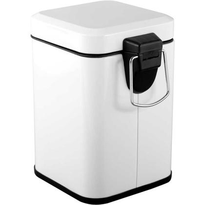 Imagem de Lixeira Retangular 3 Litros Inox Branca Vonder