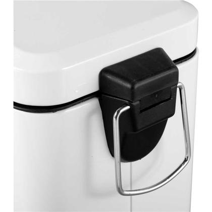 Imagem de Lixeira Retangular 3 Litros Inox Branca Vonder