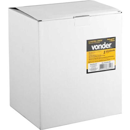 Imagem de Lixeira Retangular 3 Litros Inox Branca Vonder