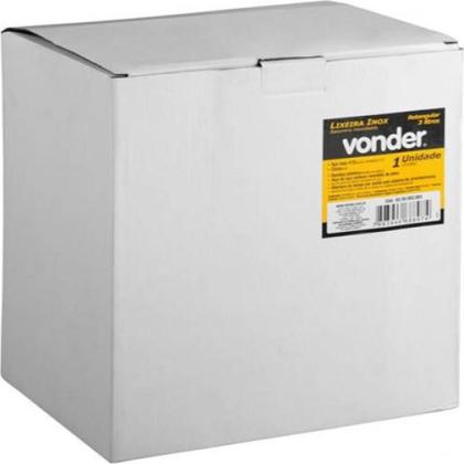 Imagem de Lixeira Retangular 3 Litros Inox Cinza Vonder