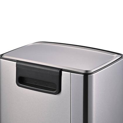 Imagem de Lixeira Retangular Com Pedal e Balde 40 L Aço Inoxidável Escovado Linha Plana Brinox