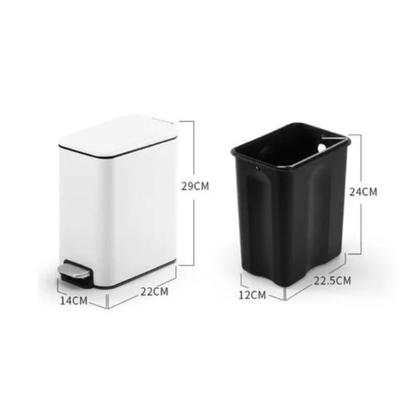 Imagem de Lixeira Retangular Com Pedal Slim Inox 5 Litros Preto Fosco