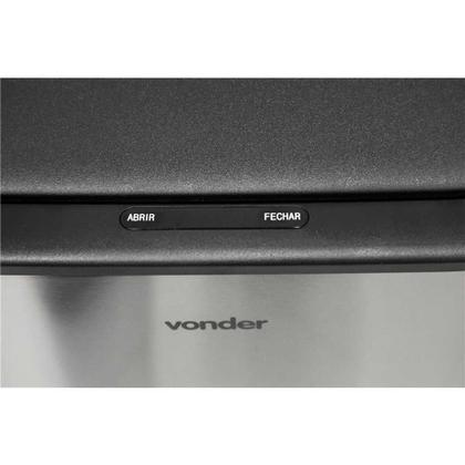 Imagem de Lixeira retangular com sensor de abertura, 55 litros, inox, cinza, VONDER