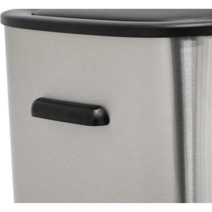 Imagem de Lixeira retangular com sensor de abertura, 55 litros, inox, cinza, VONDER