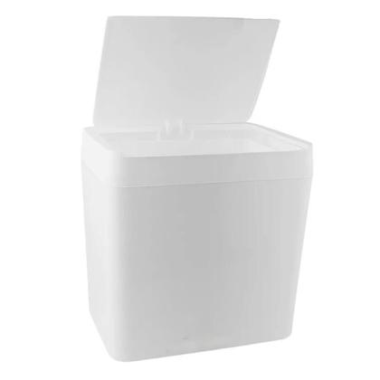 Imagem de Lixeira Retangular Crippa Com Aro Interno 5l Branco