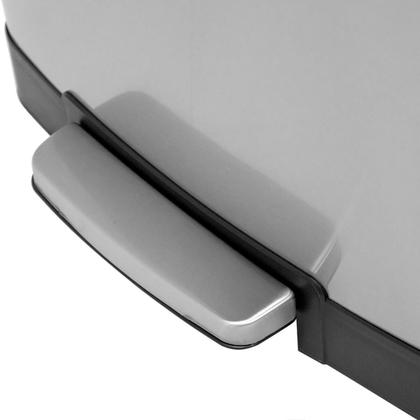 Imagem de Lixeira Retangular de 50 Litros Inox Vonder Cinza com Pedal Balde Interno