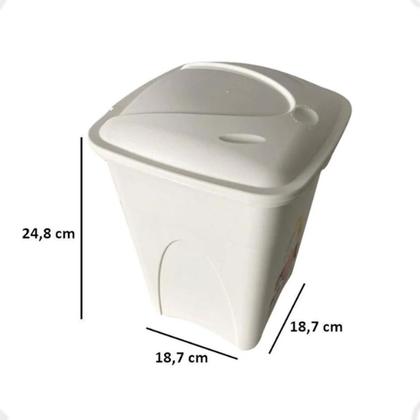 Imagem de Lixeira Retangular De Plástico Com Tampa Click Colors 4,5L