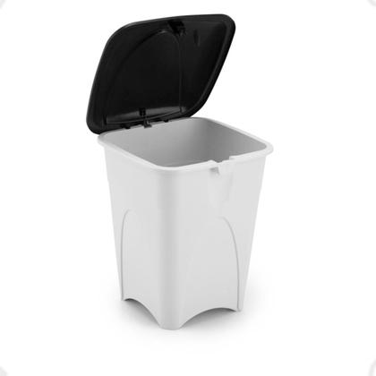 Imagem de Lixeira Retangular De Plástico Com Tampa Click Colors 4,5L