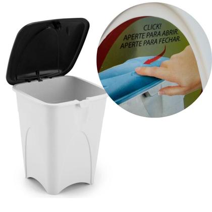 Imagem de Lixeira Retangular De Plástico Com Tampa Click Colors 4,5L