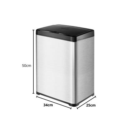 Imagem de Lixeira Retangular Lixo 40 Litros Com Fechamento Sutil E Sensor Proximidade 