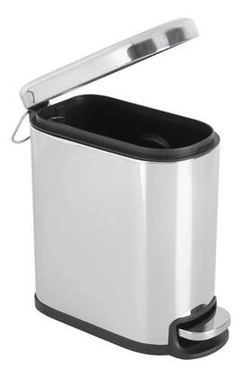 Imagem de Lixeira Retangular Slim Inox 6L Com Pedal E Fechamento Suave Da Tampa 29x14x30cm - GH115