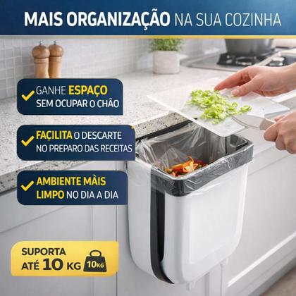Imagem de Lixeira Retrátil Dobrável para Porta de Armário ou Gaveta