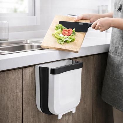 Imagem de Lixeira Retrátil Dobrável para Porta de Armário ou Gaveta