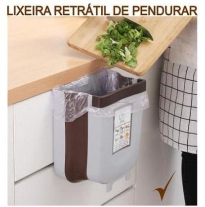 Imagem de Lixeira Retratil Silicone Cesto Dobravel Multiuso