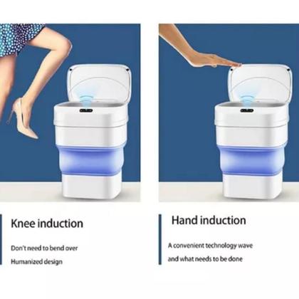 Imagem de  Lixeira Retrátil Smart Automática Dobrável Com Sensor