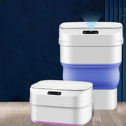 Imagem de Lixeira Retrátil Smart Automática Dobrável Com Sensor