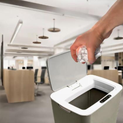 Imagem de Lixeira sensor automática banheiro cozinha lixo inteligente cor Branco Kokay 