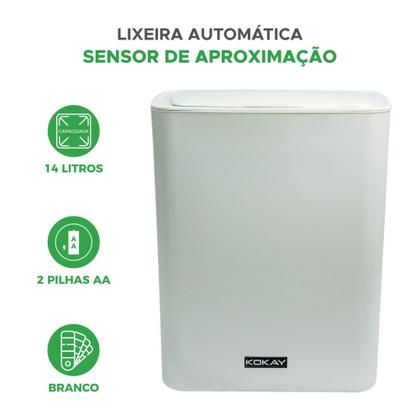 Imagem de Lixeira Sensor Automática Banheiro Cozinha Lixo Inteligente - KOKAY