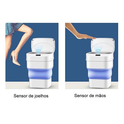 Imagem de Lixeira Sensor Automática Inteligente Retrátil Luxo Cozinha