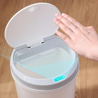 Imagem de Lixeira Sensor Automatica Quadrada Luxo 12 Litros Branca