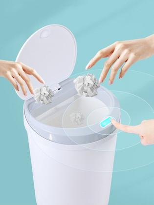 Imagem de Lixeira Sensor Automatica Quadrada Luxo 12 Litros Branca