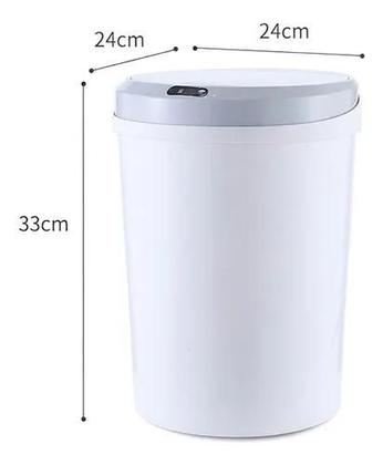Imagem de Lixeira Sensor Automatica Quadrada Luxo 12 Litros Branca