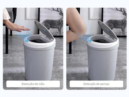 Imagem de Lixeira Sensor Automatica Quadrada Luxo 12 Litros Branca